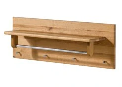 LINZ #15 Attaccapanni In Legno Di Quercia Selvatica - Oliato / Natur 81x30x24 -Massivmoebel24 06 900 445 0015 09