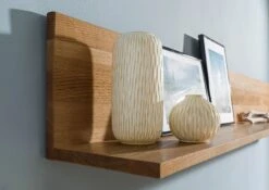 KENT #313 Mensola In Legno Di Quercia Selvatica - Oliato / Tabacco 170x22x24 -Massivmoebel24 06 900 484 2013 4