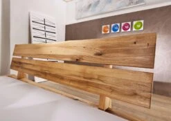 JANGALI #617 Letto Matrimoniale A Travi In Legno Di Quercia Selvatica - 2 Cassetti - Oliato / Natur 200x200 -Massivmoebel24 06 900 771 9004 2