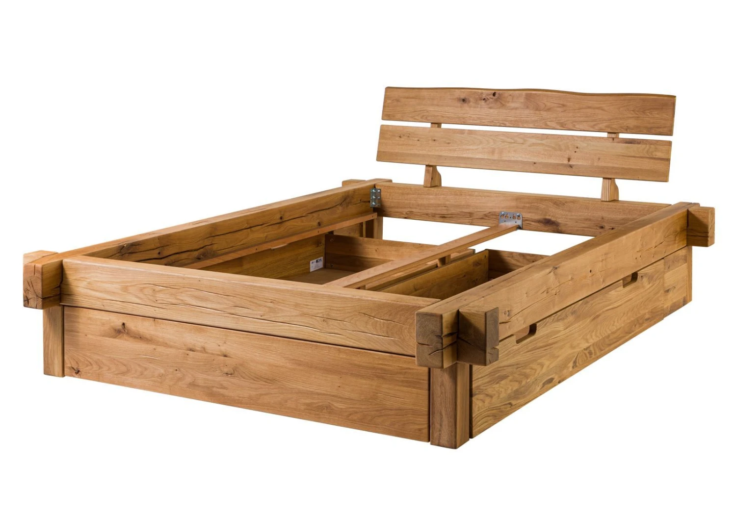 JANGALI #618 Letto Matrimoniale A Travi In Legno Di Quercia Selvatica - 2 Cassetti - Oliato / Natur 140x200 11 JANGALI #618 Letto Matrimoniale A Travi In Legno Di Quercia Selvatica - 2 Cassetti - Oliato / Natur 140x200 - immagine 9