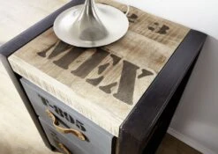 Tavolo D'appoggio In Legno Di Mango 45x40x60 Mango Naturale Stampato FACTORY #123 -Massivmoebel24 09 100 559 0123 2