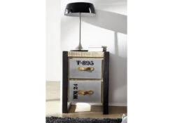 Tavolo D'appoggio In Legno Di Mango 45x40x60 Mango Naturale Stampato FACTORY #123 -Massivmoebel24 09 100 559 0123 3