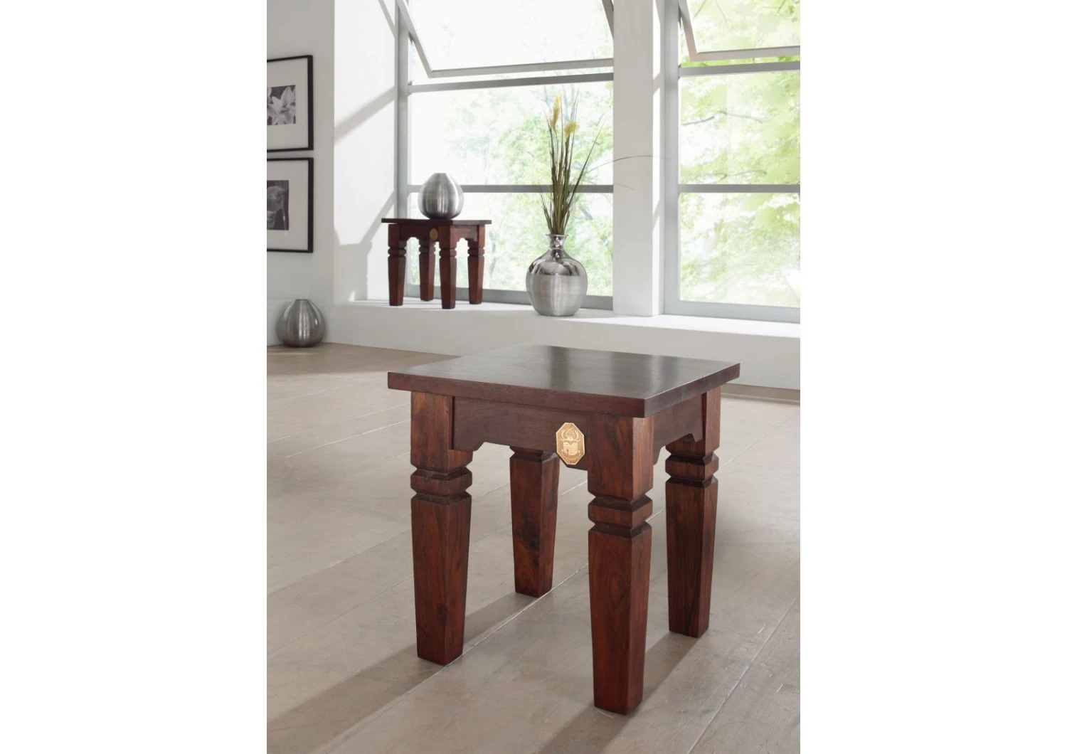 Sgabello In Legno Di Acacia 42x42x45 Nougat Laccato OXFORD #601 3 Sgabello In Legno Di Acacia 42x42x45 Nougat Laccato OXFORD #601