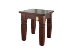 Sgabello In Legno Di Acacia 42x42x45 Nougat Laccato OXFORD #601 11 Sgabello In Legno Di Acacia 42x42x45 Nougat Laccato OXFORD #601 -Massivmoebel24 09 100 620 9101 9