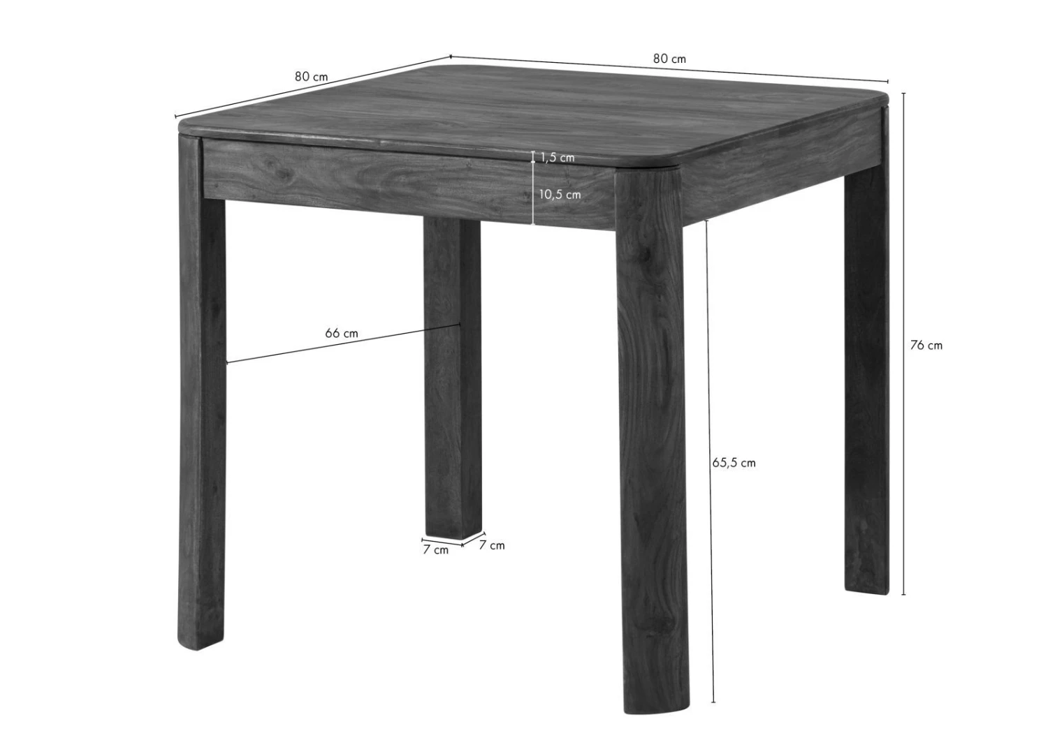 Tavolo Da Pranzo In Legno Di Sheesham / Acacia 80x80x76 Noce Cerato TORONTO 9 Tavolo Da Pranzo In Legno Di Sheesham / Acacia 80x80x76 Noce Cerato TORONTO - immagine 7