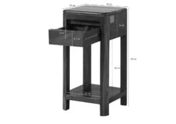 Tavolo D'appoggio In Legno Di Sheesham / Acacia 30x30x60 Noce Cerato TORONTO -Massivmoebel24 09 100 665 1012 08