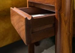 Tavolo D'appoggio In Legno Di Sheesham / Acacia 30x30x60 Noce Cerato TORONTO -Massivmoebel24 09 100 665 1012 5