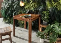 Tavolo Da Pranzo In Legno Di Sheesham / Acacia 80x80x76 Noce Cerato TORONTO