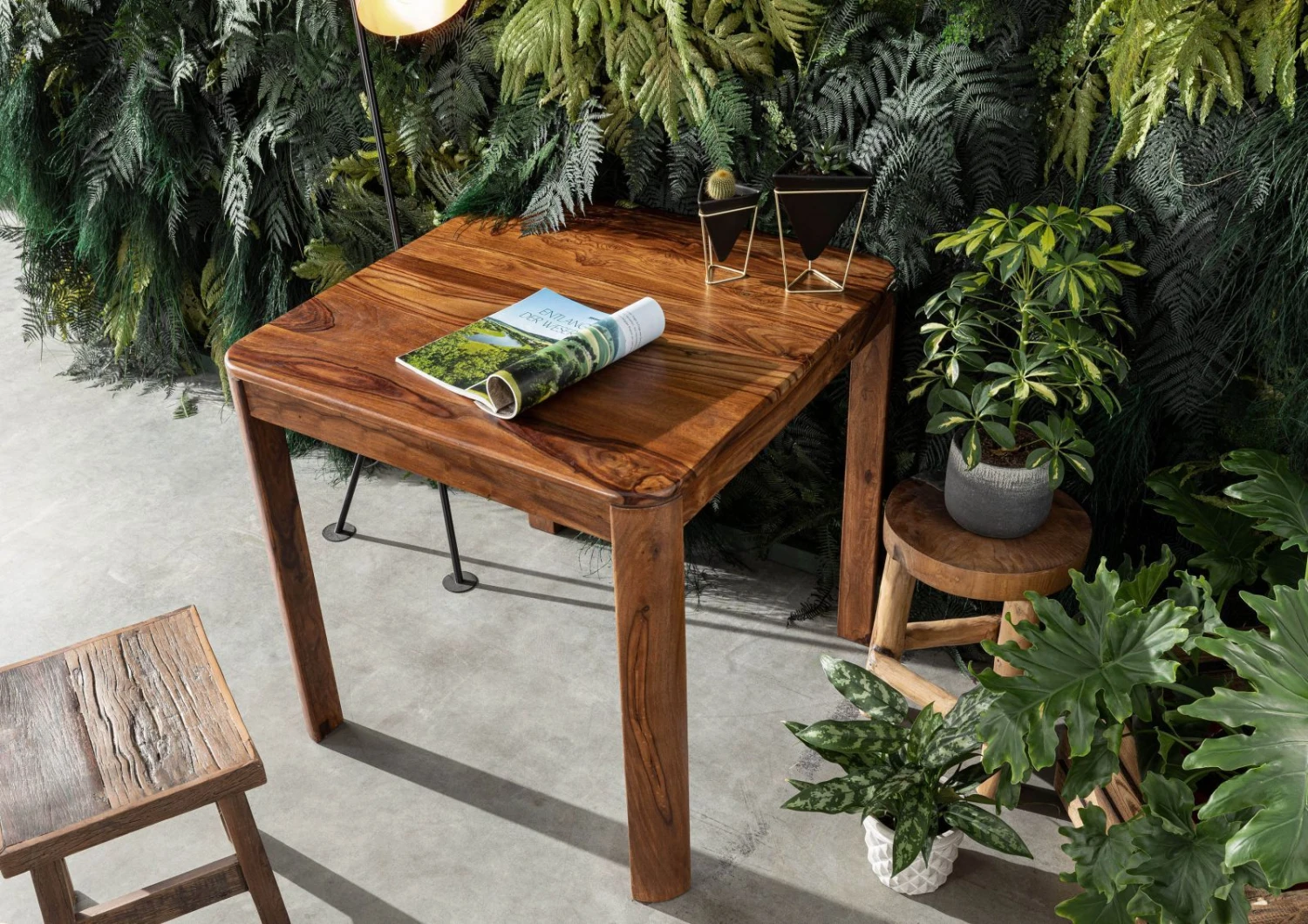 Tavolo Da Pranzo In Legno Di Sheesham / Acacia 80x80x76 Noce Cerato TORONTO 4 Tavolo Da Pranzo In Legno Di Sheesham / Acacia 80x80x76 Noce Cerato TORONTO - immagine 2