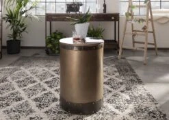 Tavolo D'appoggio In Legno Di Mango 42x42x64 Marrone Laccato HEAVY INDUSTRY #259 -Massivmoebel24 09 100 677 0259 3