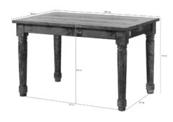 Tavolo Da Pranzo In Legno Di Legno Riciclato 100x80x76 Multicolore Laccato FABLE #25 -Massivmoebel24 09 100 751 0025 8