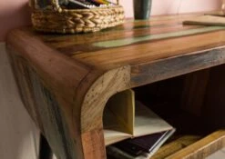 Scrivania In Legno Di Legno Riciclato 116x59x79 Multicolore Laccato SIXTIES #104 -Massivmoebel24 09 100 815 0004 4