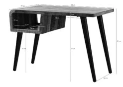 Scrivania In Legno Di Legno Riciclato 116x59x79 Multicolore Laccato SIXTIES #104 -Massivmoebel24 09 100 815 0004 8
