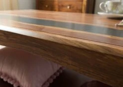 ANCONA #201 Tavolino Da Salotto In Legno Di Sheesham - Laccato / Marrone Scuro 115x60x45 -Massivmoebel24 09 102 699 2001 06