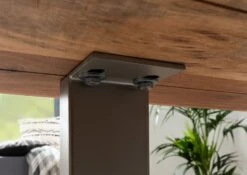 FREEFORM 3 Tavolo Da Pranzo In Legno Di Acacia - Laccato Natur / Gambe In Ferro - Argento Mat 120x90x76 -Massivmoebel24 09 102 814 1270 5