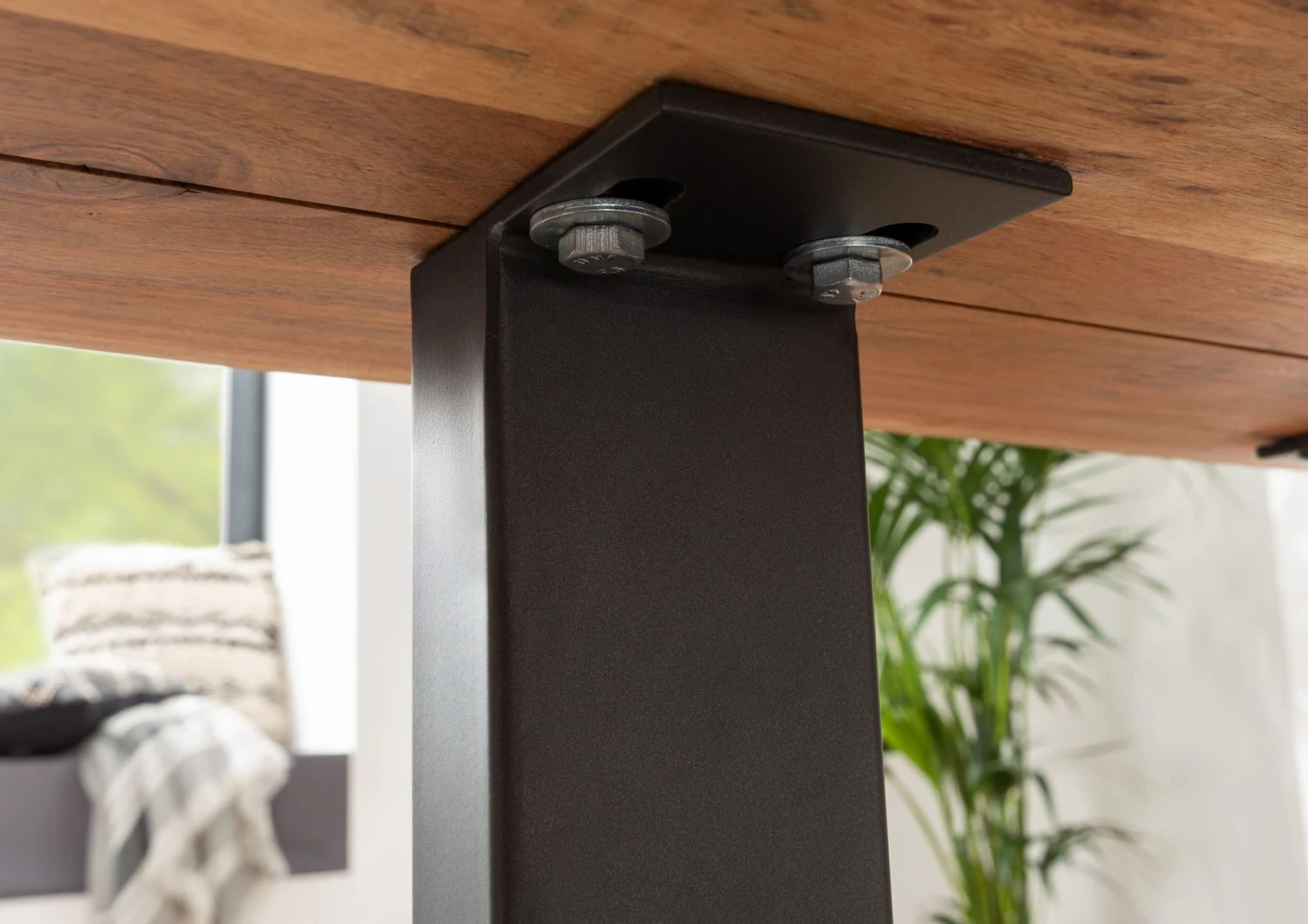 FREEFORM 3 Tavolo Da Pranzo In Legno Di Acacia - Laccato Natur / Gambe In Ferro - Antracite Mat 220x100x76 7 FREEFORM 3 Tavolo Da Pranzo In Legno Di Acacia - Laccato Natur / Gambe In Ferro - Antracite Mat 220x100x76 - immagine 5