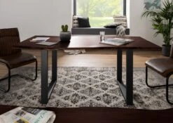 FREEFORM 3 Tavolo Da Pranzo In Legno Di Acacia - Laccato Marrone / Gambe In Ferro - Antracite Mat 140x90x76 12 FREEFORM 3 Tavolo Da Pranzo In Legno Di Acacia - Laccato Marrone / Gambe In Ferro - Antracite Mat 140x90x76 -Massivmoebel24 09 102 814 1274 3 1