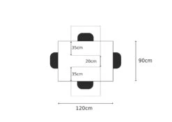 FREEFORM 3 Tavolo Da Pranzo In Legno Di Acacia - Laccato Natur / Gambe In Ferro - Argento Mat 120x90x76 -Massivmoebel24 09 102 814 1274 7 1