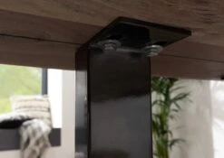 FREEFORM 3 Tavolo Da Pranzo In Legno Di Acacia - Laccato Grigio /gambe In Ferro - Antracite Lucido 180x90x76 -Massivmoebel24 09 102 814 1278 5