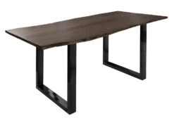 FREEFORM 3 Tavolo Da Pranzo In Legno Di Acacia - Laccato Grigio /gambe In Ferro - Antracite Lucido 180x90x76 -Massivmoebel24 09 102 814 1278 9