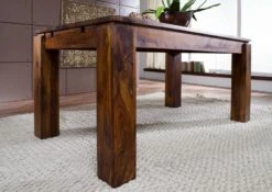 Tavolo Da Pranzo Allungabile In Legno Di Sheesham / Palissandro 220x90x76 Miele Laccato METRO LIFE #157 -Massivmoebel24 09 104 520 1057 4