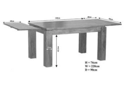 Tavolo Da Pranzo Allungabile In Legno Di Sheesham / Palissandro 220x90x76 Miele Laccato METRO LIFE #157 -Massivmoebel24 09 104 520 1057 8