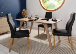 Tavolo Da Pranzo In Legno Di Acacia 220x100x76 Marrone Crema Laccato TROMSO #016 -Massivmoebel24 09 104 697 0012 7