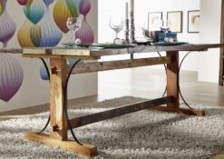 Tavolo Da Pranzo In Legno Di Legno Riciclato 220x100x76 Multicolore Laccato NATURE OF SPIRIT #13 -Massivmoebel24 09 104 700 5108 4 1