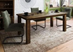 Esstisch Mango 180x90x76 Braun Lackiert RAILWAY #4001