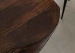 Tavolo Da Pranzo In Legno Acacia - Laccato Marrone / Ferro X - Argento Mat 140x90x77 FREEFORM 5 -Massivmoebel24 09 104 824 1111 7