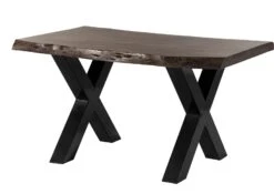 Tavolo Da Pranzo In Legno Acacia - Laccato Grigio / Ferro X - Antracite Lucido 160x90x77 FREEFORM 5 -Massivmoebel24 09 104 824 2111 9