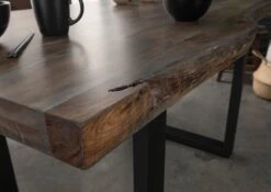 FREEFORM 5 Tavolo Da Pranzo In Legno Di Acacia - Laccato Grigio /gambe In Ferro - Antracite Mat 140x90x77 12 FREEFORM 5 Tavolo Da Pranzo In Legno Di Acacia - Laccato Grigio /gambe In Ferro - Antracite Mat 140x90x77 -Massivmoebel24 09 104 824 2201 4