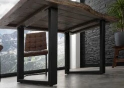 FREEFORM 5 Tavolo Da Pranzo In Legno Di Acacia - Laccato Grigio /gambe In Ferro - Antracite Mat 140x90x77 14 FREEFORM 5 Tavolo Da Pranzo In Legno Di Acacia - Laccato Grigio /gambe In Ferro - Antracite Mat 140x90x77 -Massivmoebel24 09 104 824 2201 6