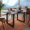 Tavolo Da Pranzo In Legno Di Acacia 160x90x76 Marrone Laccato SWISS EDGE -Massivmoebel24 09 104 825 6105 1