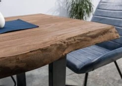 FREEFORM 5 Tavolo Da Pranzo In Legno Di Sheesham - Verniciato Grigio / Gambe In Ferro U Antracite Lucido 160x90 -Massivmoebel24 09 104 834 2101 5