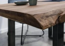 FREEFORM 5 Tavolo Da Pranzo In Legno Di Sheesham - Verniciato Grigio / Gambe In Ferro U Antracite Lucido 160x90 -Massivmoebel24 09 104 834 2101 6