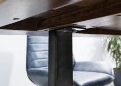 FREEFORM 5 Tavolo Da Pranzo In Legno Di Sheesham - Verniciato Grigio / Gambe In Ferro U Antracite Lucido 160x90 -Massivmoebel24 09 104 834 2101 7