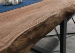 FREEFORM 5 Tavolo Da Pranzo In Legno Di Sheesham - Verniciato Grigio / Gambe In Ferro U Antracite Matt 160x90 -Massivmoebel24 09 104 834 2201 5