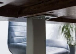 FREEFORM 5 Tavolo Da Pranzo In Legno Di Sheesham - Verniciato Grigio / Gambe In Ferro U Argento Matt 160x90 -Massivmoebel24 09 104 834 2901 7