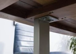 FREEFORM 5 Tavolo Da Pranzo In Legno Di Sheesham - Sabbiato Natur / Gambe In Ferro U Argento Matt 160x90 -Massivmoebel24 09 104 834 3901 7