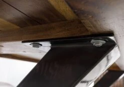 FREEFORM 5 Tavolo Da Pranzo In Legno Di Sheesham - Verniciato Natur / Gambe In Ferro X Antracite Lucido 140x90 -Massivmoebel24 09 104 834 5111 5