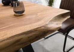 FREEFORM 5 Tavolo Da Pranzo In Legno Di Sheesham - Verniciato Natur / Gambe In Ferro X Antracite Lucido 160x90 -Massivmoebel24 09 104 834 5111 7 1