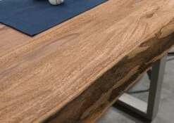 FREEFORM 5 Tavolo Da Pranzo In Legno Di Sheesham - Verniciato Natur / Gambe In Ferro U Argento Matt 160x90 -Massivmoebel24 09 104 834 5901 5