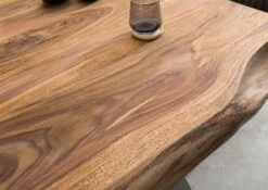 FREEFORM 5 Tavolo Da Pranzo In Legno Di Sheesham - Verniciato Natur / Gambe In Ferro X Argento Matt 160x90 -Massivmoebel24 09 104 834 5911 6