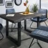 FREEFORM 5 Tavolo Da Pranzo In Legno Di Mango - Verniciato Grigio / Gambe In Ferro U Antracite Lucido 140x90 -Massivmoebel24 09 104 844 2101 1 1