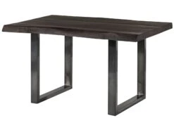 FREEFORM 5 Tavolo Da Pranzo In Legno Di Mango - Verniciato Grigio / Gambe In Ferro U Antracite Lucido 140x90 -Massivmoebel24 09 104 844 2101 11 1