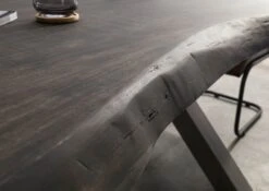 FREEFORM 5 Tavolo Da Pranzo In Legno Di Mango - Verniciato Grigio / Gambe In Ferro X Argento Matt 140x90 -Massivmoebel24 09 104 844 2911 5