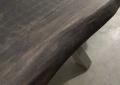 FREEFORM 5 Tavolo Da Pranzo In Legno Di Mango - Verniciato Grigio / Gambe In Ferro X Argento Matt 140x90 -Massivmoebel24 09 104 844 2911 6