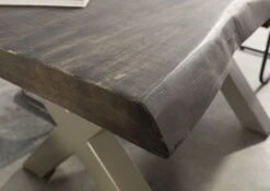 FREEFORM 5 Tavolo Da Pranzo In Legno Di Mango - Verniciato Grigio / Gambe In Ferro X Argento Matt 140x90 -Massivmoebel24 09 104 844 2911 7