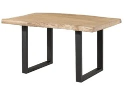 FREEFORM 5 Tavolo Da Pranzo In Legno Di Mango - Verniciato Beige / Gambe In Ferro U Antracite Matt 140x90 -Massivmoebel24 09 104 844 4201 11